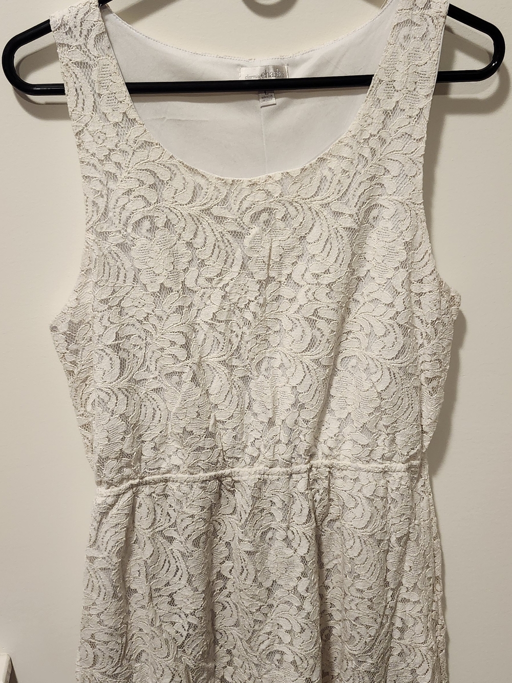 Charming Charlie Lace Midi Dress in Ivory